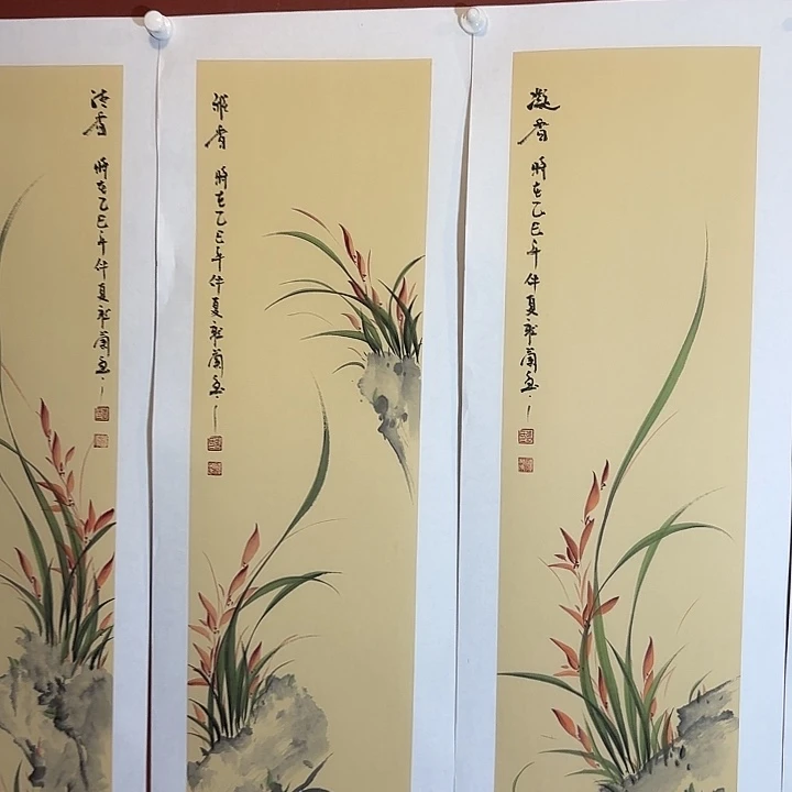 国画听兰老师花鸟