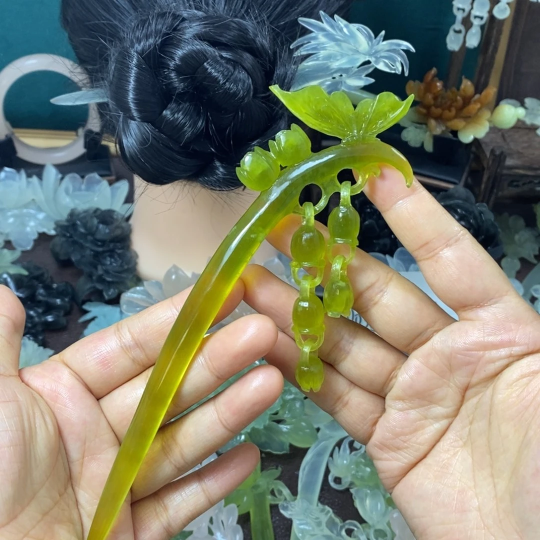 蛇纹石玉未镶嵌发饰