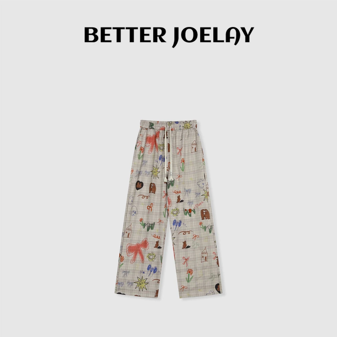BETTER JOELAY-【爱心熊】时尚垂感直筒裤子宽松百搭休闲风WL9971