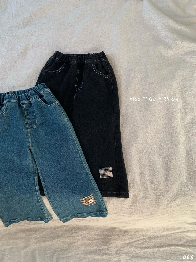 小屁股～秋季女童裤子牛仔裤百搭休闲幼儿园裤子