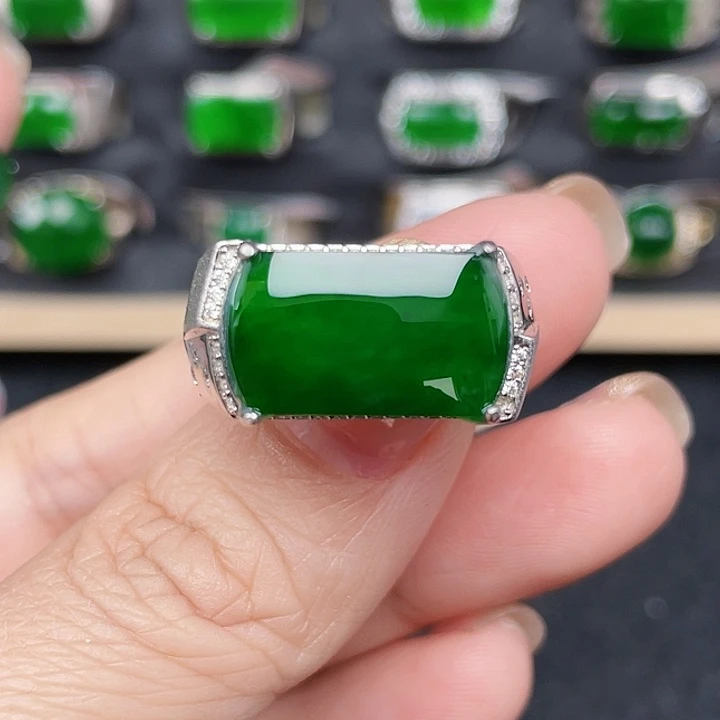 翡翠戒指银S925镶嵌编号2573没有运费险