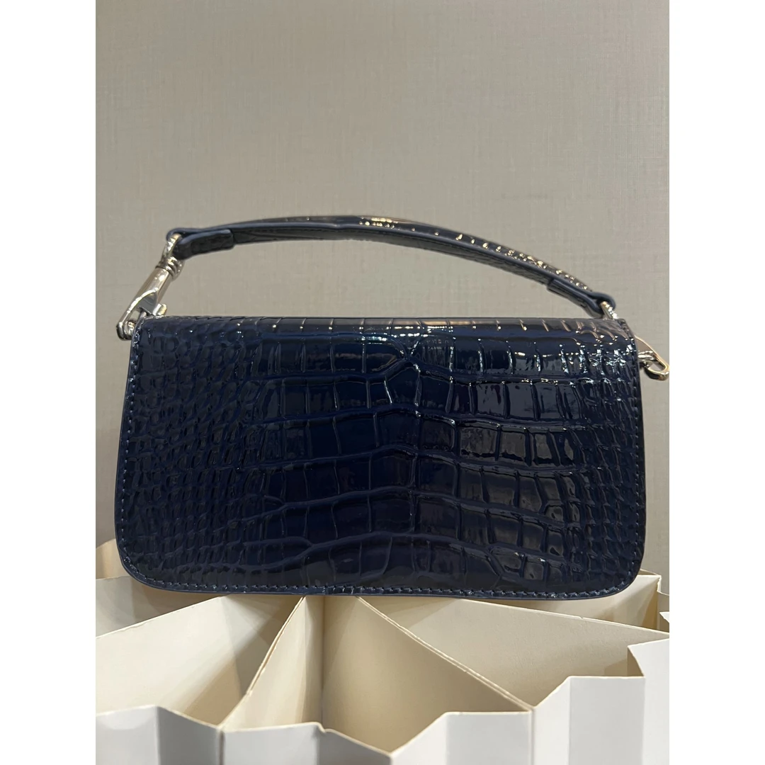 TOLEX2025新款手工时尚百搭亮面油钻女包蓝色