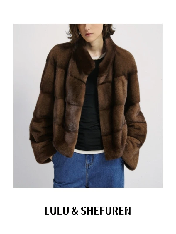 【露姐精品】2025进口【龙猫】天鹅欧貂绒皮毛一体高端外套女装