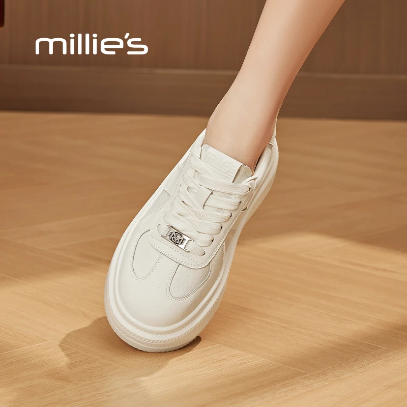 妙丽2025爆款新款厚底板鞋女鞋增高德训鞋推荐小白鞋透气百搭正品