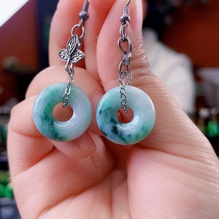 翡翠未镶嵌耳饰饰品