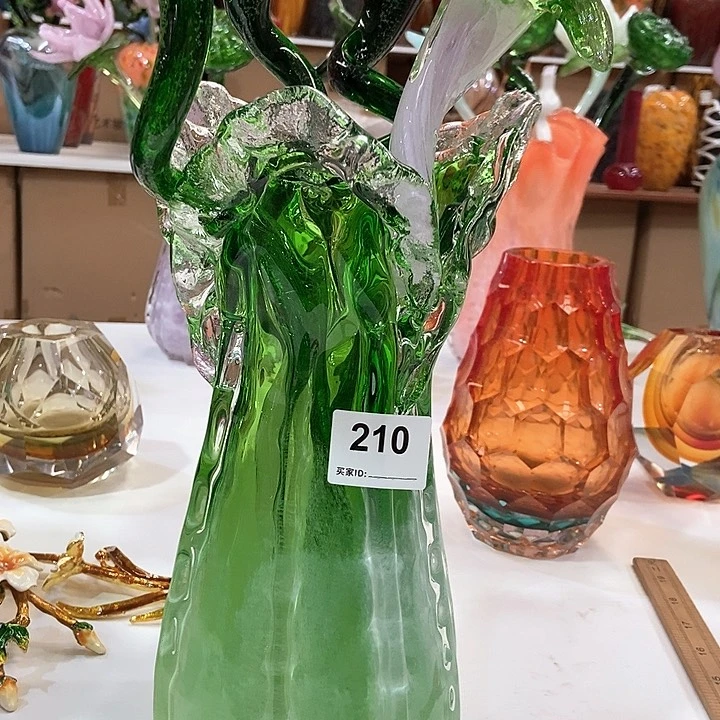 琉璃琉璃花瓶高33宽12