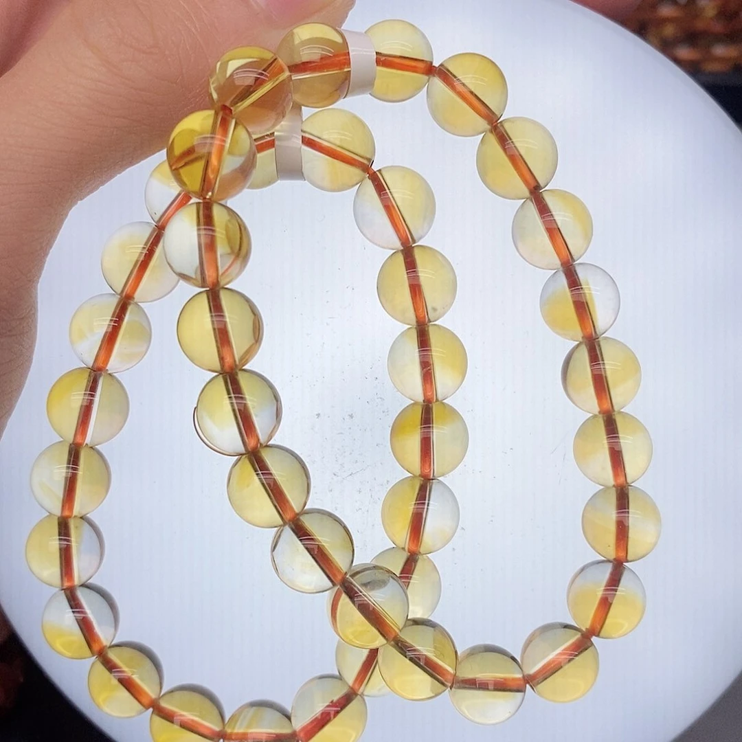 水晶手链未镶嵌20黄水晶9mm多样性发其一