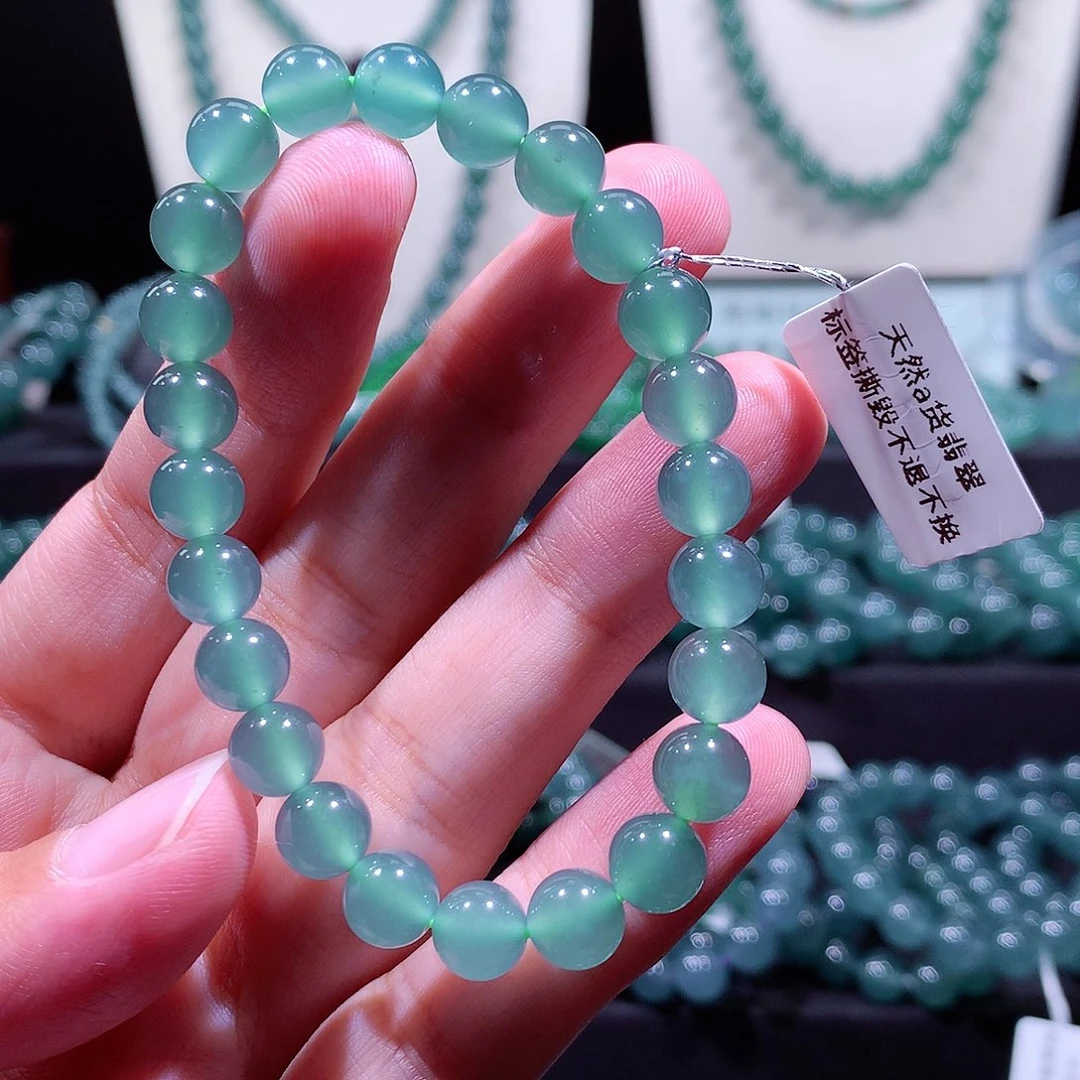 y***u翡翠未镶嵌手链天然a货翡翠手串