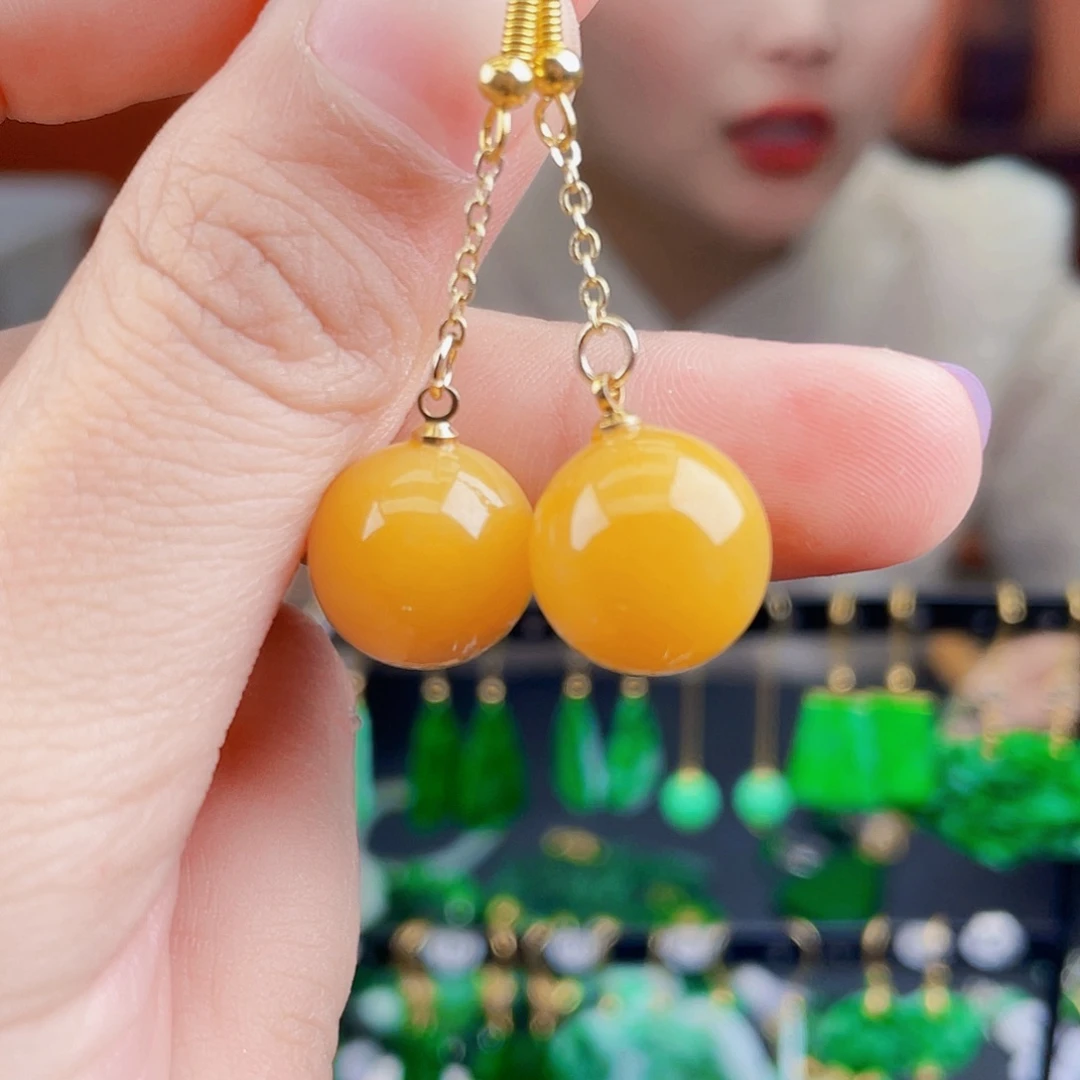 翡翠未镶嵌耳饰饰品