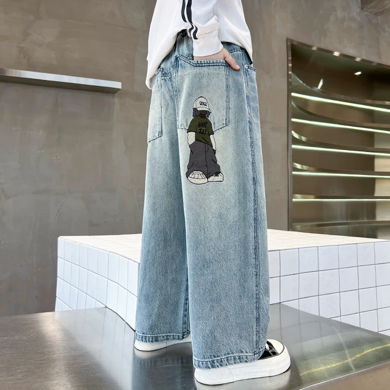 儿童装男童春装裤子2025新款男孩春秋款休闲中大童长裤春季牛仔裤