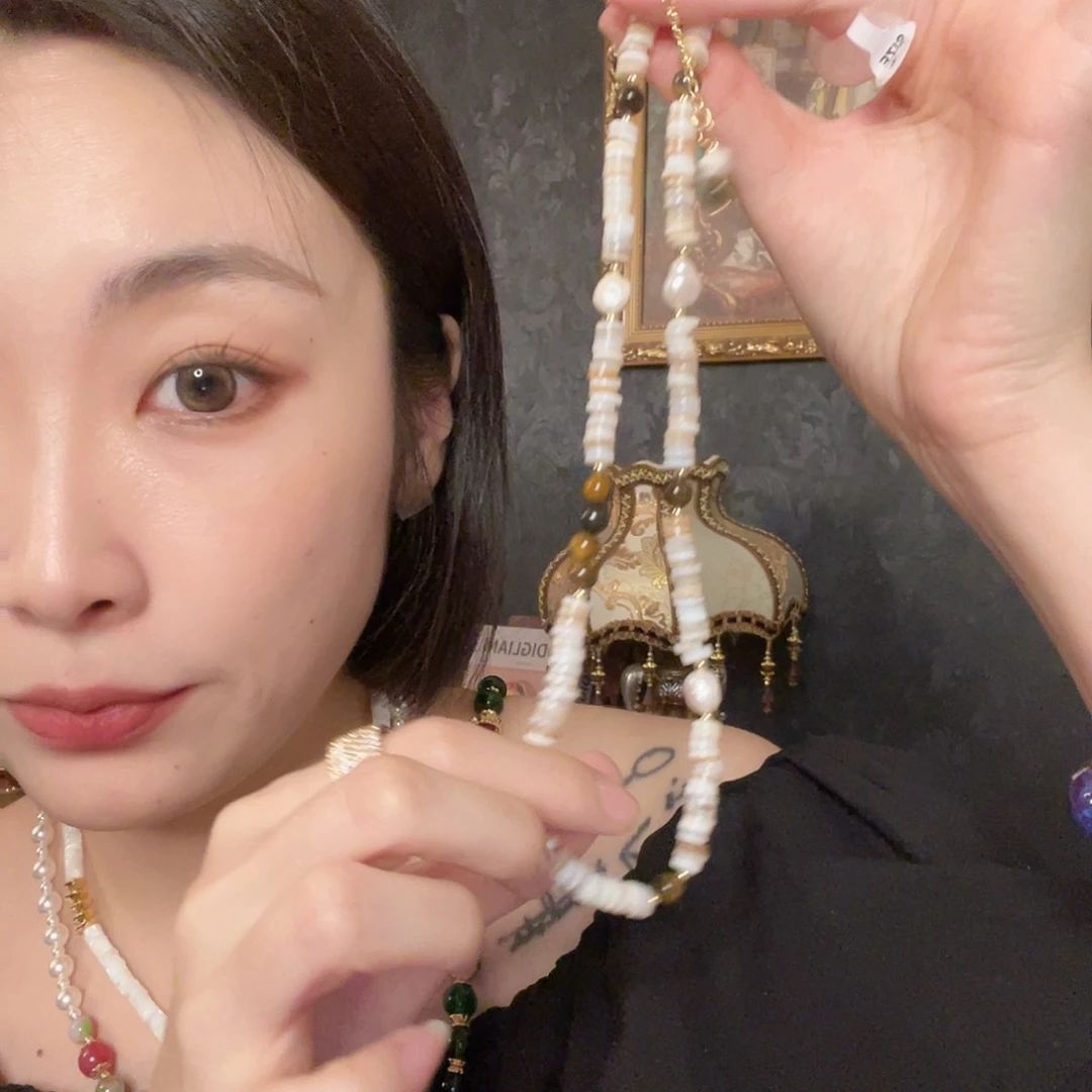 来***咔黄铜珐琅925银项链