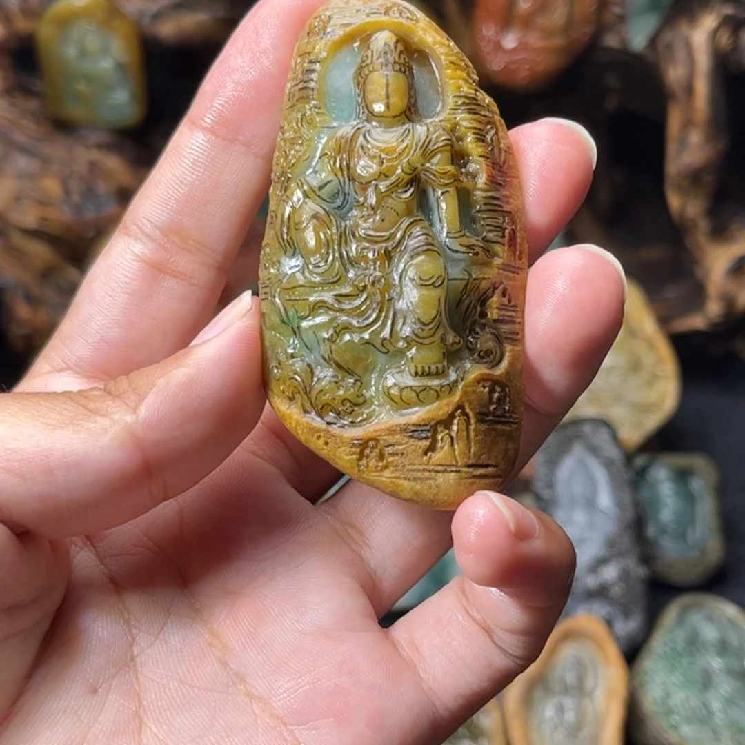 蔚***落未镶嵌定制翡翠水月