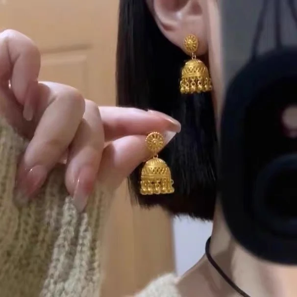 铜合金耳饰 波希米亚部落风少女短款耳钉婚嫁首饰结婚耳钉气质