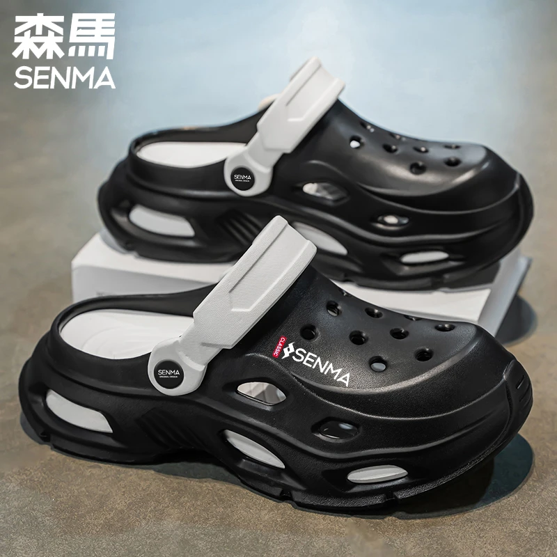 SENMA/森马凉鞋男款冬季新款百搭时尚包头拖软底踩屎感沙滩洞洞鞋