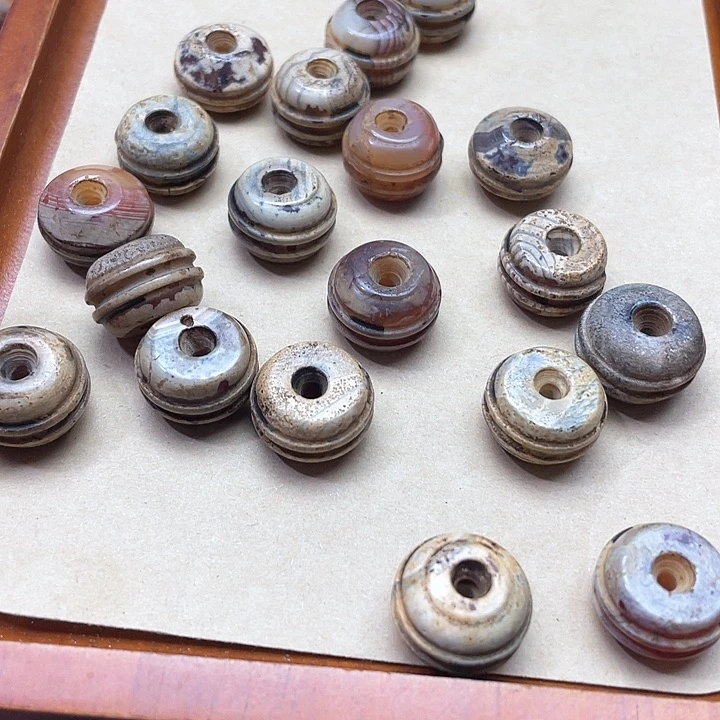 玛瑙/玉髓合金珠宝半成品2颗17mm老玛瑙