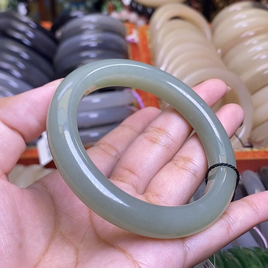 和田玉未镶嵌颈饰且末蓝特细手镯60圈