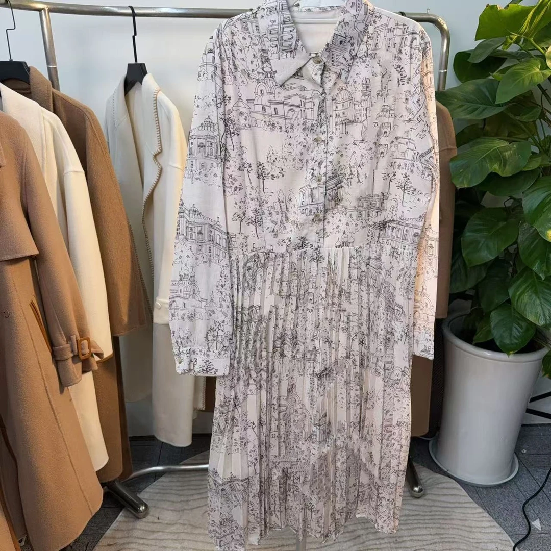 春季设计款图案连衣裙T115