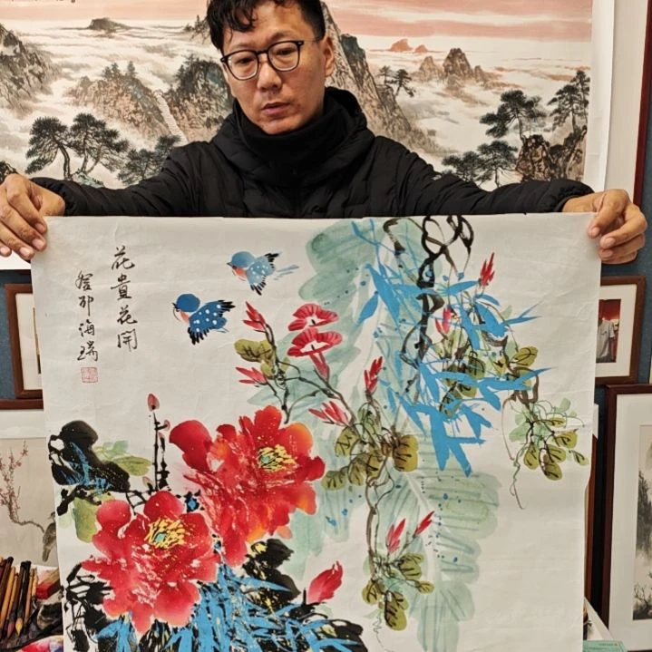 国画贾海瑞老师现场定制