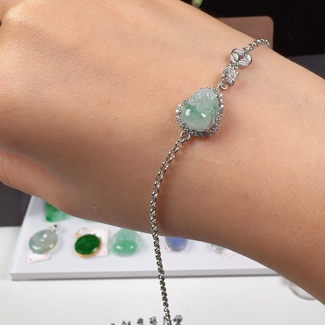 翡翠银S925镶嵌颈饰