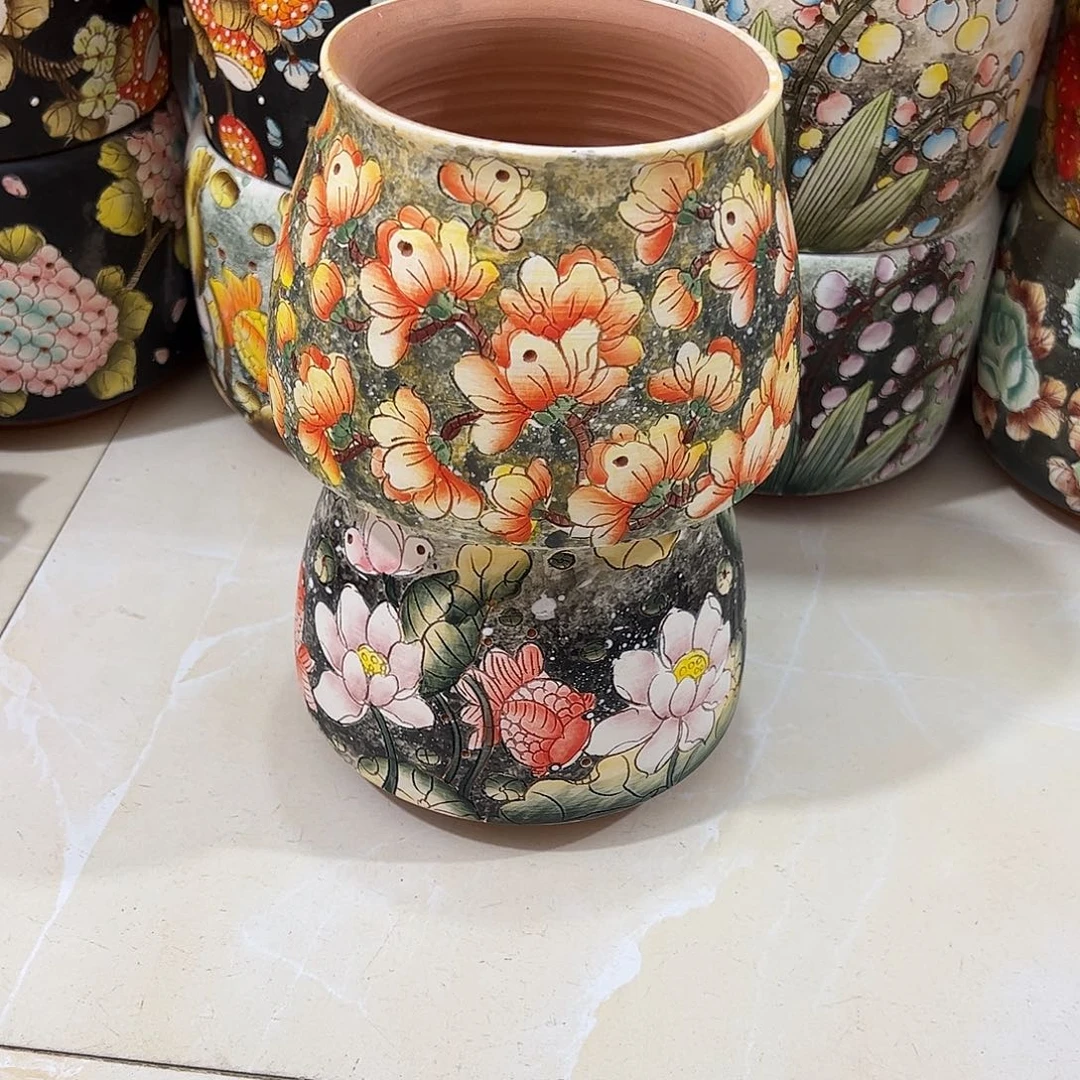 虫***虫景德镇炫彩手绘景德镇陶瓷花盆