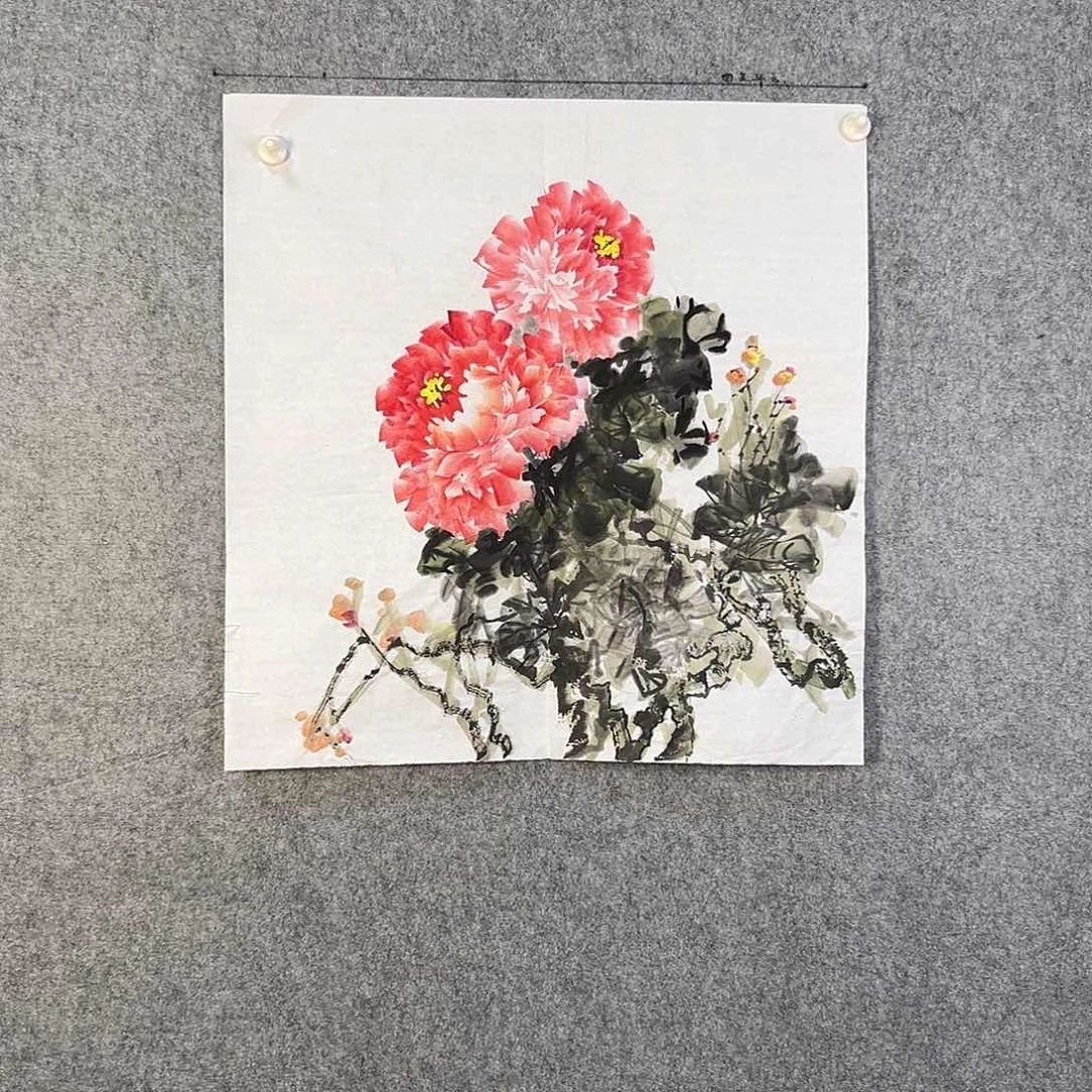 国画144 牡丹花鸟等画风与山水的