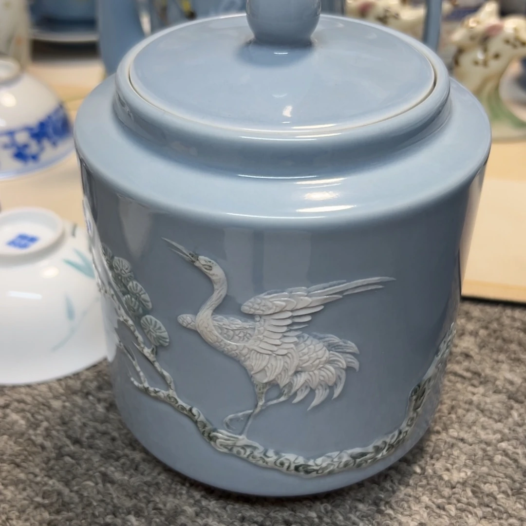 中***好盖罐景德镇陶瓷颜色釉盖罐