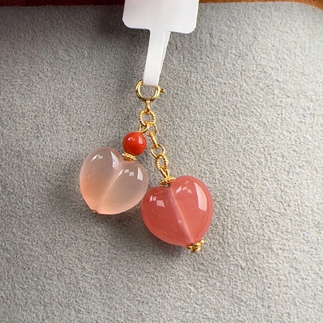 南红玛瑙（屁桃万能扣滴流13+）银S925镶嵌