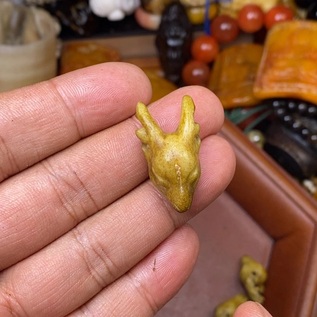 其他驼骨鹿角雕刻小鹿三通