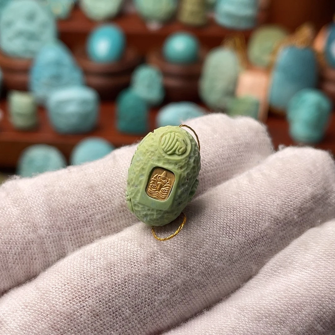 绿松石珠宝半成品18K金镶嵌