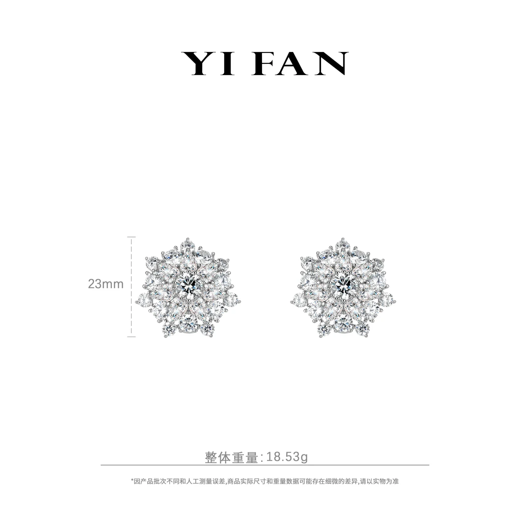 925银合成锆石耳饰 30113-白色满钻太阳花豪镶百搭耳环