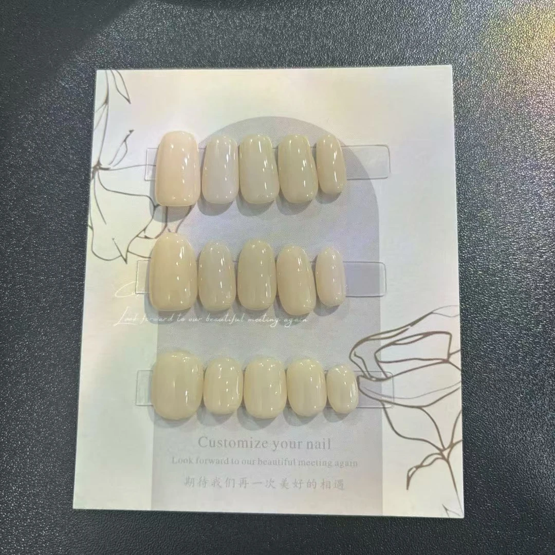 （酸酸乳）纯手工短款显白纯色百搭穿戴甲高级小众