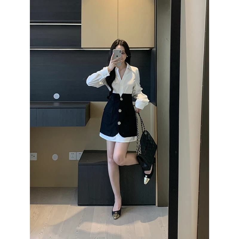 XINYI【巴黎记事】春季高级感衬衫女+半身裙显瘦两件套X625A02450