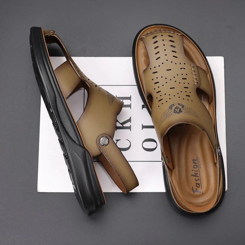 夏季凉鞋男包头软底防滑沙滩鞋2025新款休闲外穿开车两用凉拖鞋子