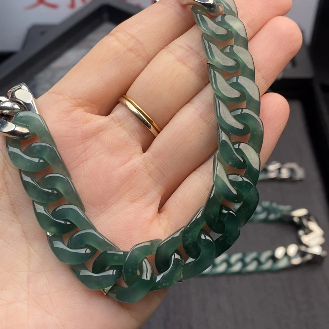 芝***花翡翠未镶嵌手链手链10001