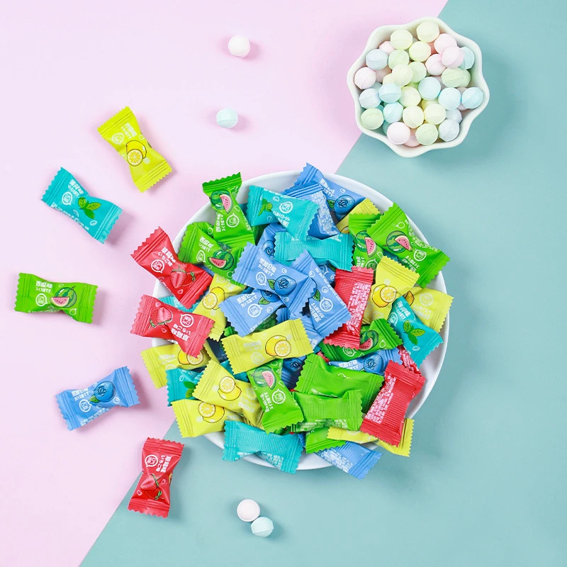 无糖维C薄荷糖清口含片招待清新口气水果味糖果独立包装散装