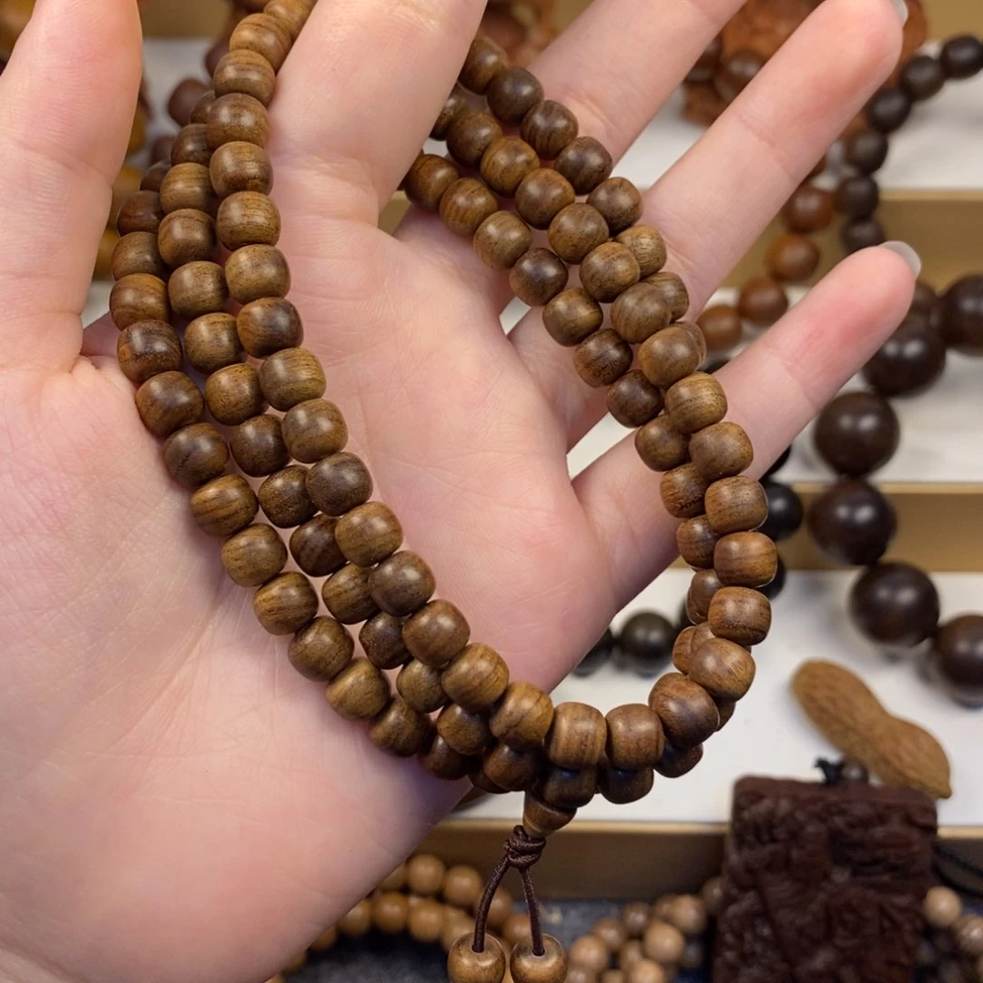 檀香木手串/手链时**霜老山檀香6/7/108沉水供奉香横纹