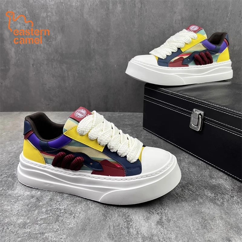 东方骆驼欧洲站男鞋夏季新款透气休闲帆布板鞋潮流百搭运动潮鞋子