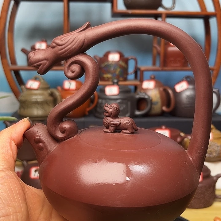 紫砂茶壶微瑕不带证书礼盒380cc