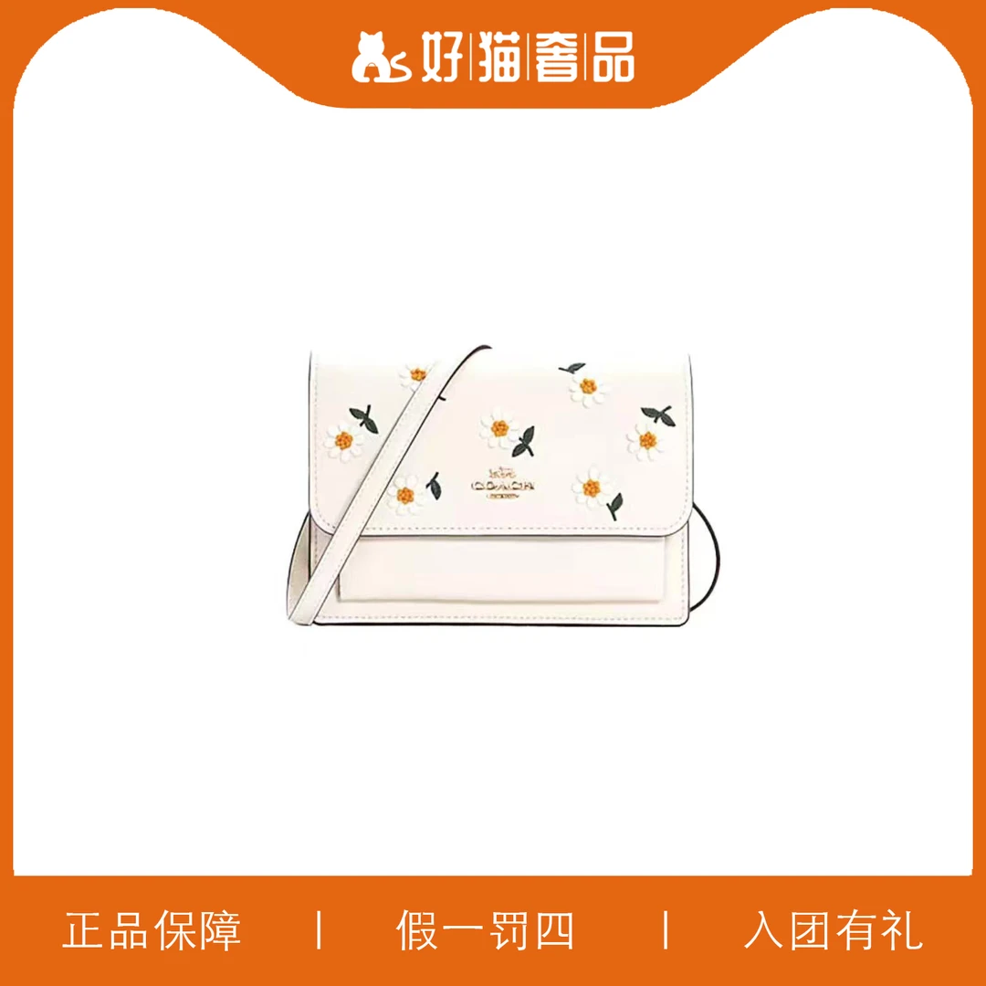 95新 COACH/蔻驰 蔻驰白色印花风琴腰包/F1405/18X13X5