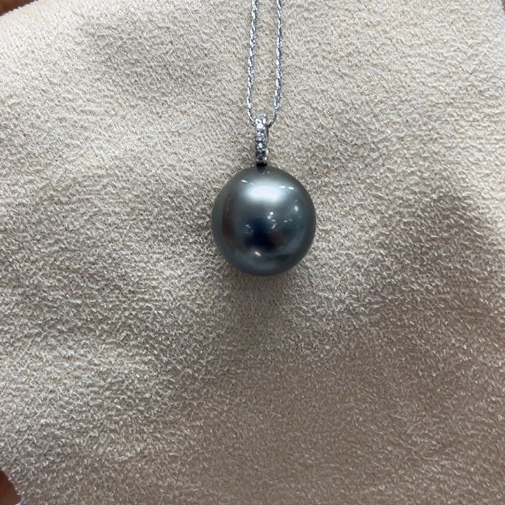 银S925镶嵌吊坠(不含链)海水珍珠11-12mm52号