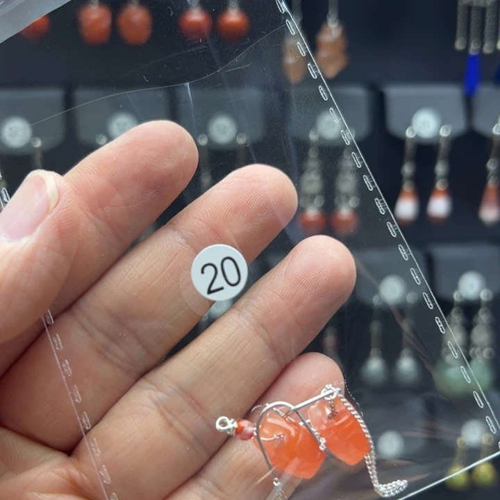 淡***3南红玛瑙银S925镶嵌耳饰