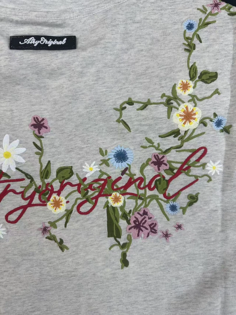 德福AT花卉刺绣短袖