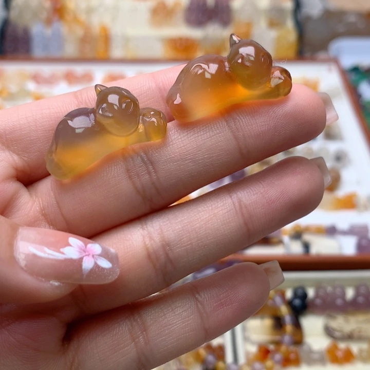 玛瑙/玉髓未镶嵌玛瑙趴趴猫
