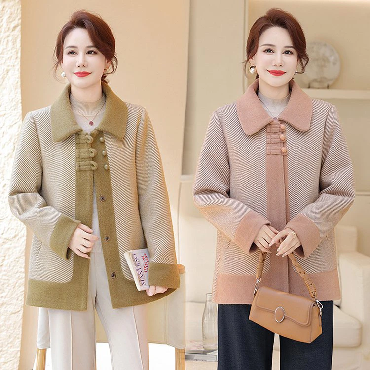 时尚中年妈妈冬季加绒加厚水貂绒保暖大码外套D33