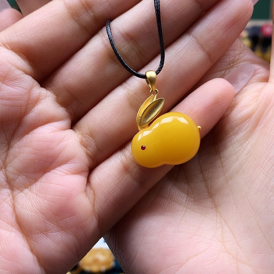 蜜蜡银S925镶嵌颈饰吊坠