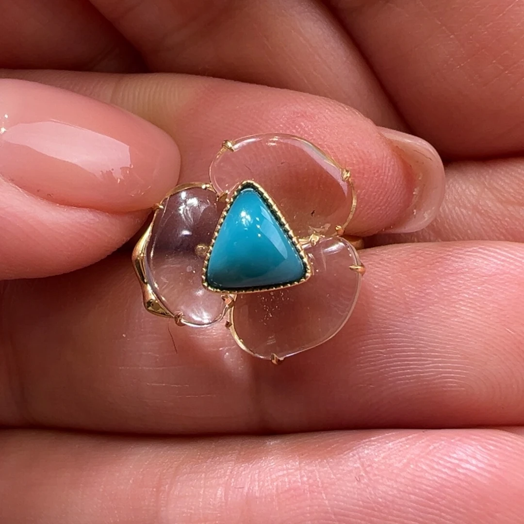 绿松石配件18K金镶嵌配件