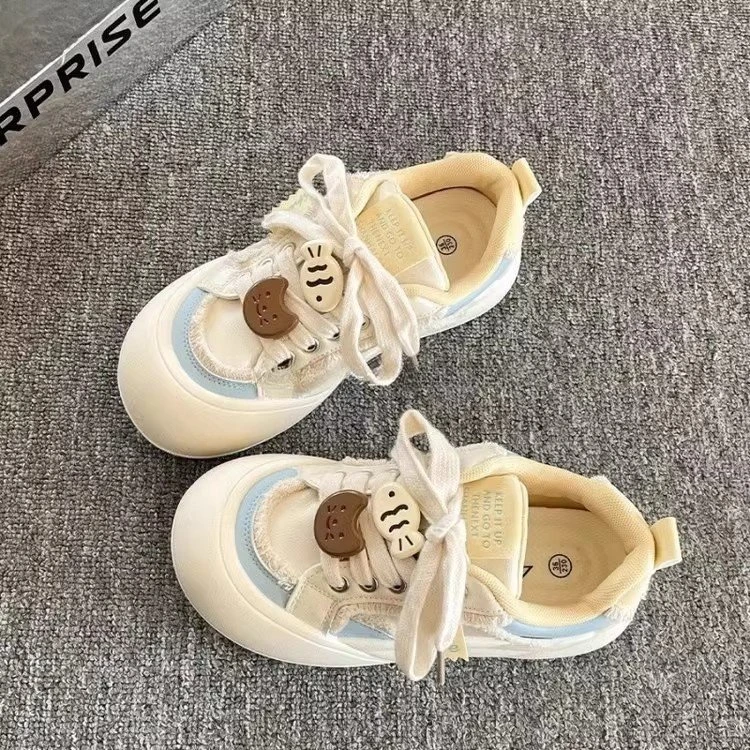 女童运动鞋2025春秋季新款厚底卡通面包鞋儿童圆头时尚软底板鞋潮
