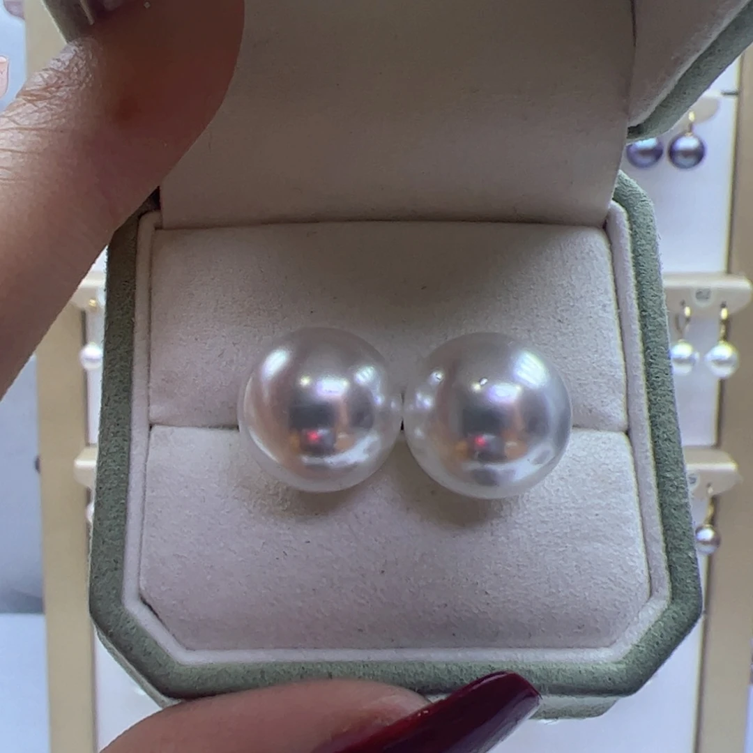 淡水珍珠耳饰银S925镶嵌