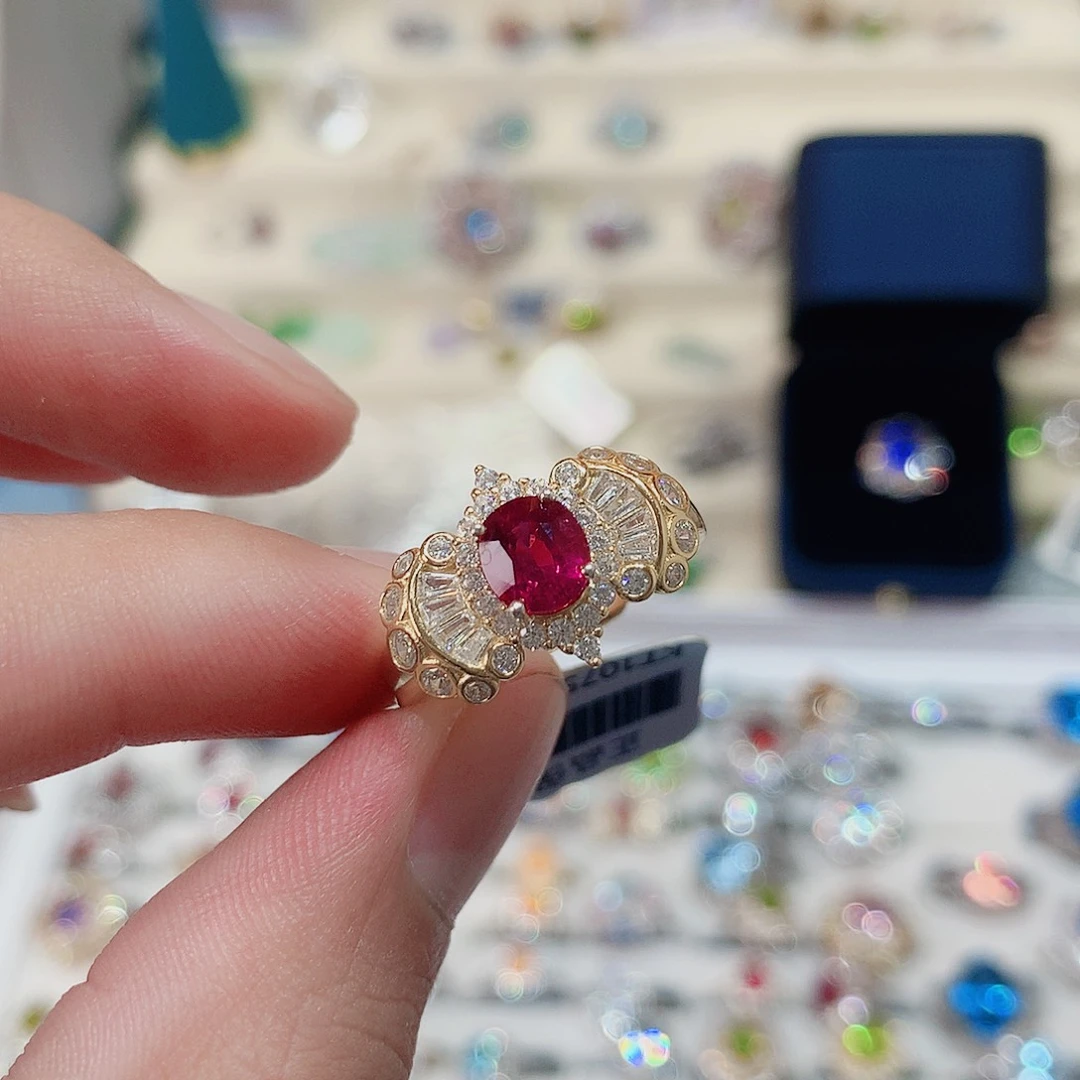 戒指戒指银S925镶嵌碧玺