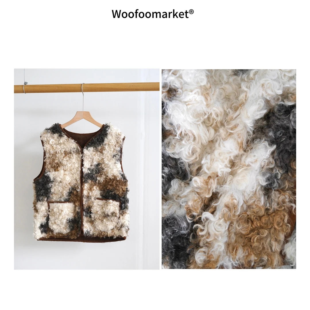 【海街日集】圈圈毛毛三花马甲女冬季小个子 AWMJ016